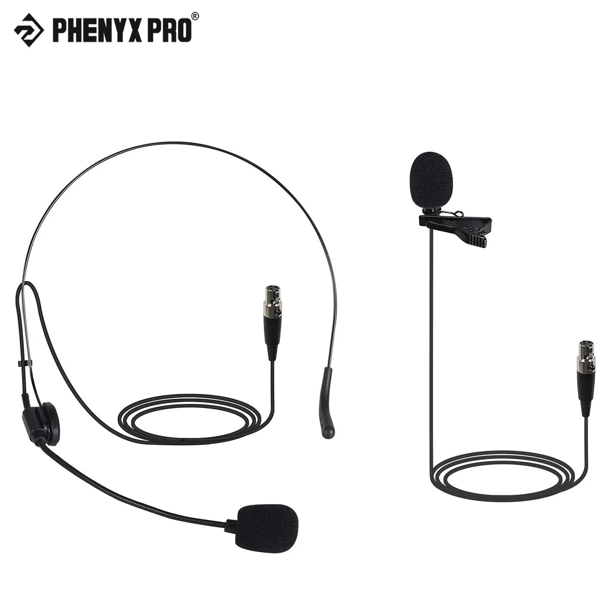 Wired Lavalier & Headset Microphone Combo — 3-Pin Mini XLR for Stage, Presentation & Bodypack Systems