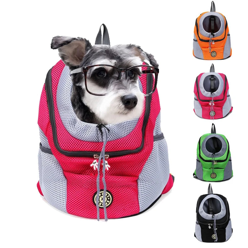 Wearable Pet Carrier Backpack – Front & Back Mesh Dog & Cat Travel Bag (S/M/L)
