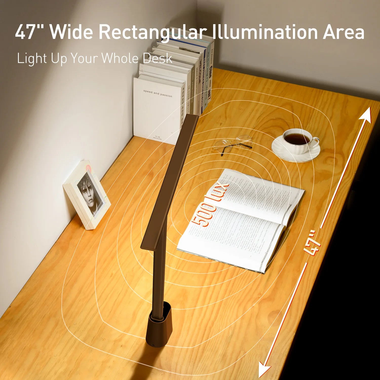 LED Desk Lamp Eye Protection Dimmable Foldable Rechargeable Table Lamp Smart Adaptive Brightness Bedside Reading Light