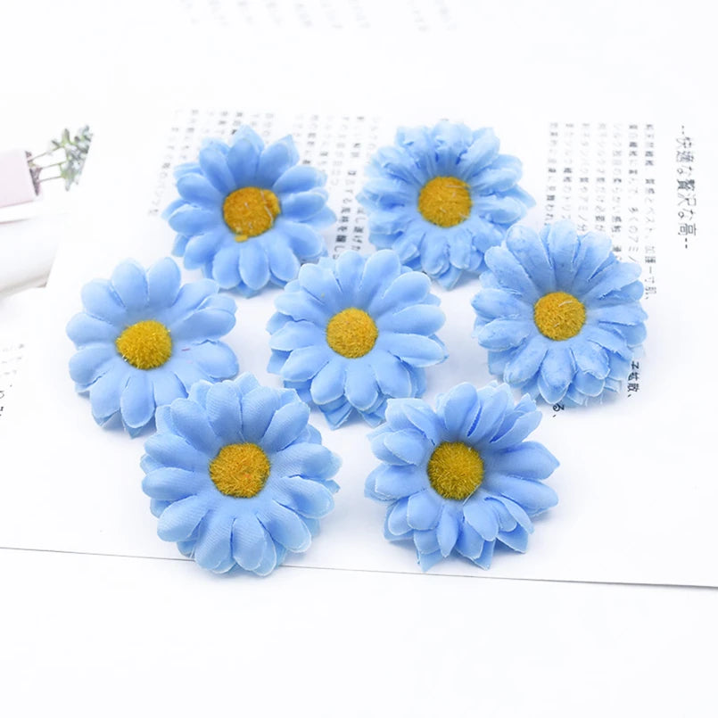 Artificial Silk Daisy Flowers 30/50/100-Pack 5 cm (2 in) for Home Decor, Wedding, Vase, Table, Wreaths and DIY Crafts