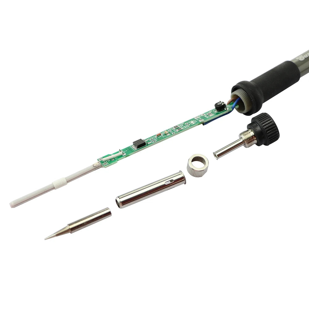 60W Adjustable Temperature Soldering Iron 200–450°C Electric Rework Station with 5 Tips & Stand, 110/220V EU/US Plug