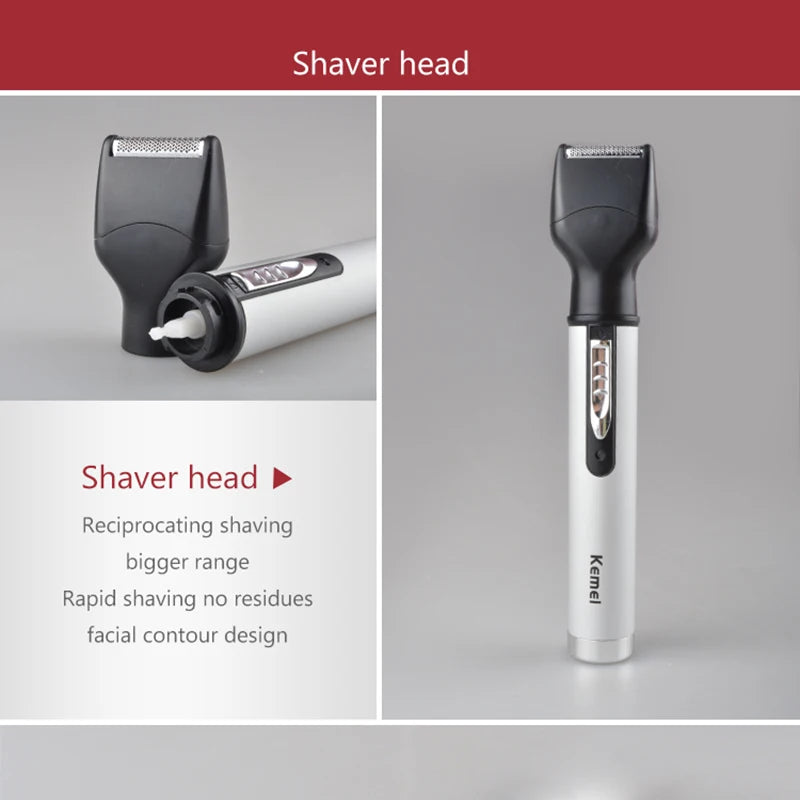 4-in-1 Rechargeable Cordless Nose & Ear Trimmer for Men — Beard, Eyebrow & Face Groomer with EU Charger