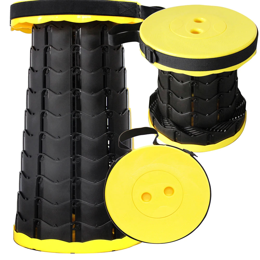 Portable Telescopic Folding Stool, Lightweight Plastic Camping & Fishing Seat, Queue Chair