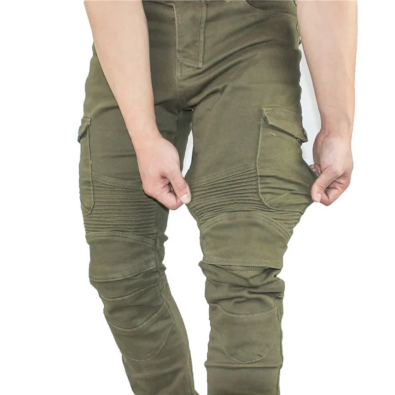 Men's Armored Motorcycle Jeans – Nylon & Cotton Riding Pants for Summer