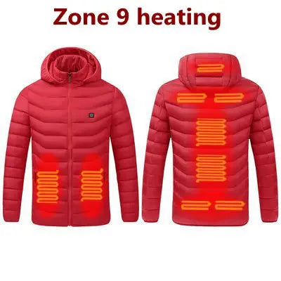 Men's USB Heated Parka – Hooded Padded Winter Jacket with Smart Thermostat