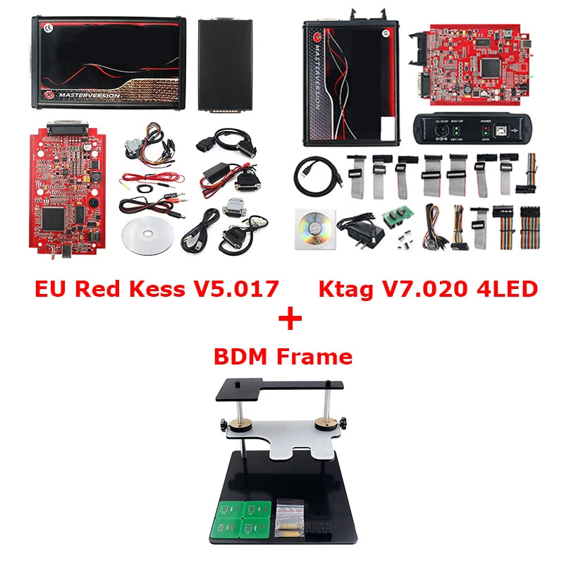Online ECU Programmer Master Kit — 4-LED BDM Frame & 22 Adapters, OBD/Tricore/BDM Flasher with Unlocked 2.80 Software