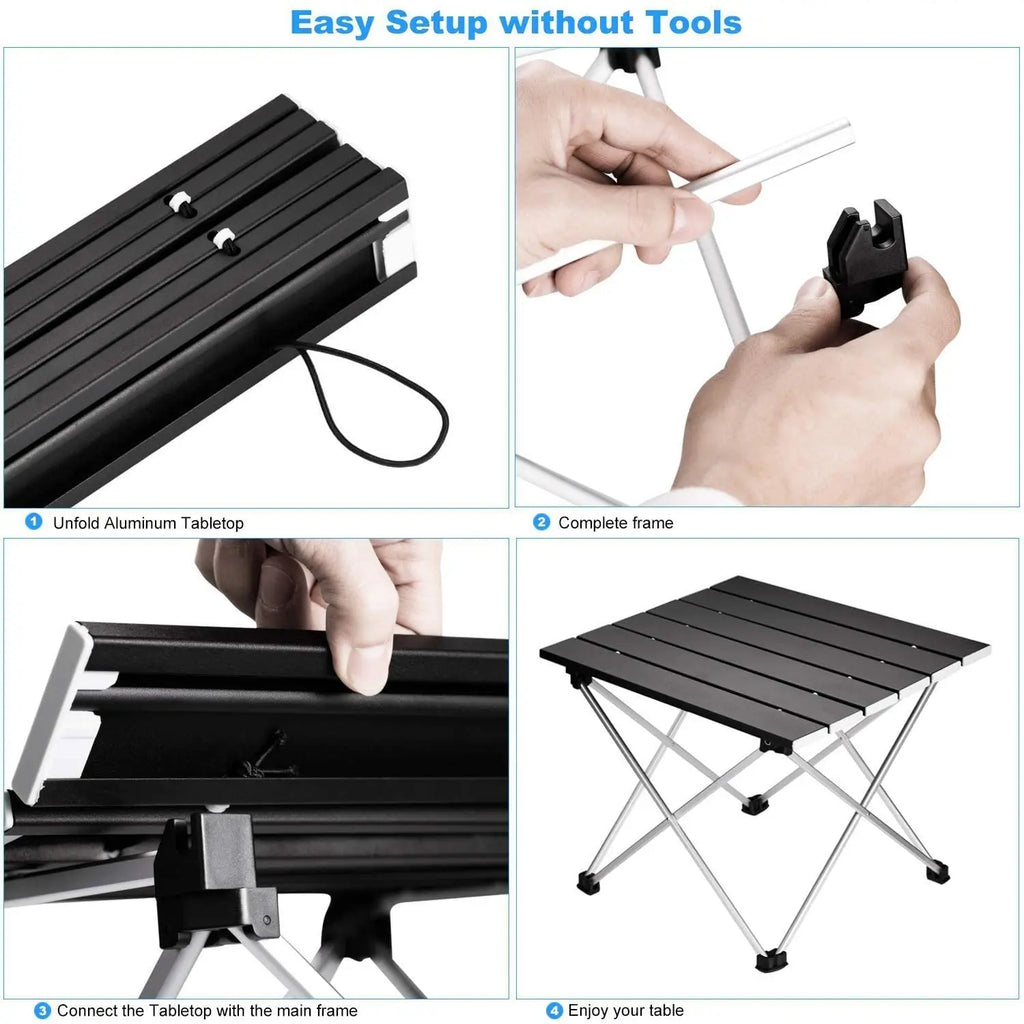Ultralight Portable Folding Camping Table - High-Strength Aluminum Picnic & BBQ Table
