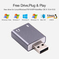 Ultra-Portable USB External Sound Card Adapter — Virtual 7.1 Surround, Mic-In & Audio-Out, Plug-and-Play