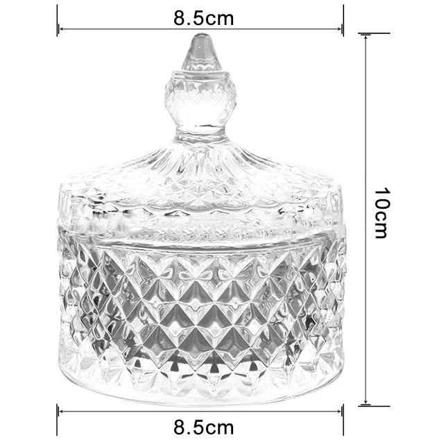 Luxury Glass Storage Jar with Lid, Aromatherapy Bottle & Minimalist Cotton Swab and Jewelry Organizer