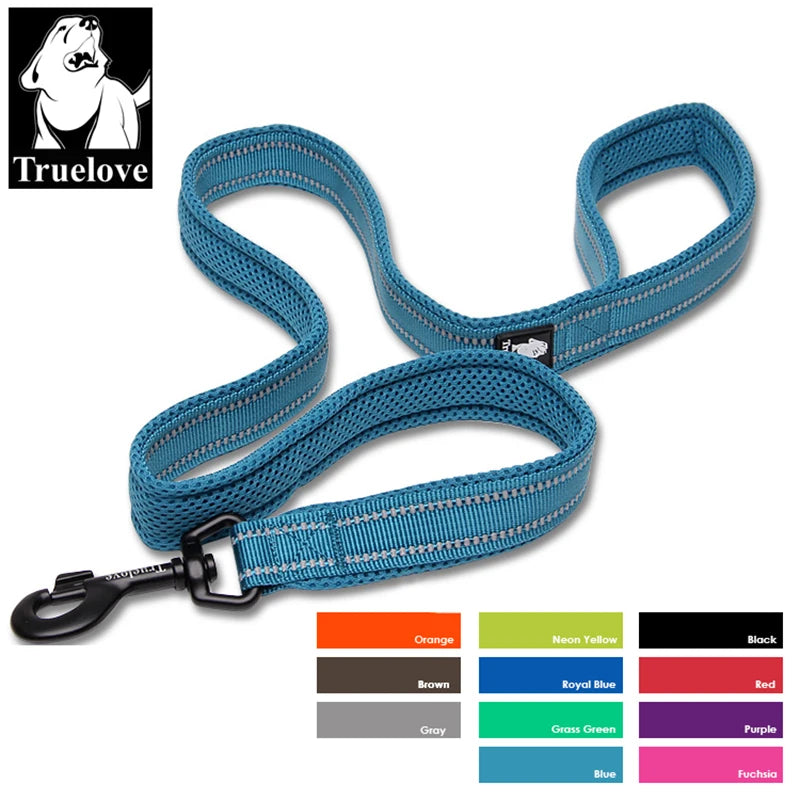 Soft Padded Mesh Reflective Dog Leash for Walking & Training — 110 cm (43.3 in) — 11 Colors