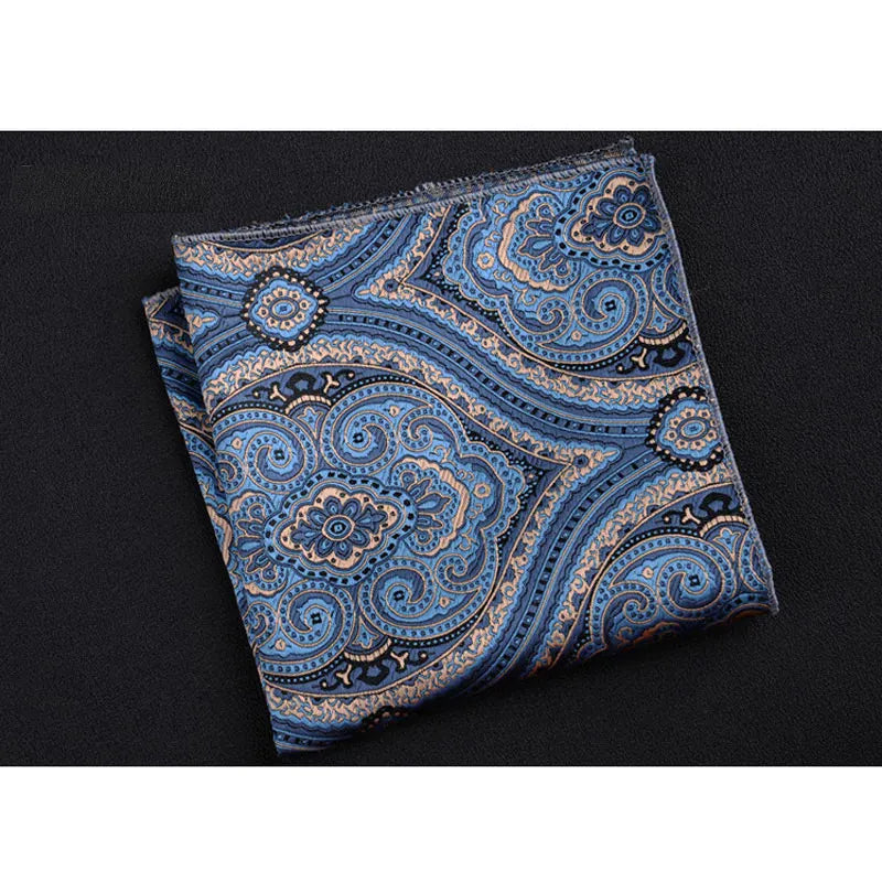 Men's Polyester Pocket Square Handkerchief Polka Dot Striped Floral Print 9 x 9 in (23 x 23 cm)