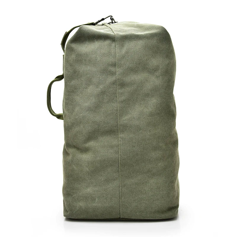 Men's Canvas Travel Backpack - Large Capacity 20-35L Mountaineering Shoulder Bag with Multiple Pockets