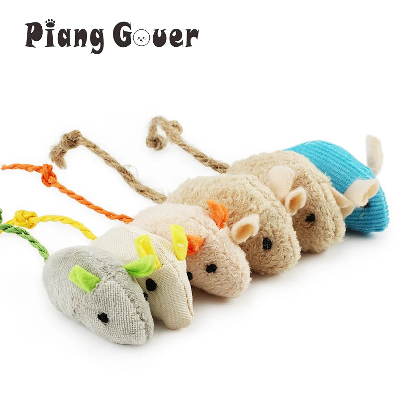 6-Pack Catnip Plush Mouse Toys for Cats & Kittens, 2.2 in (5.5 cm) Interactive Catnip Mice – Mixed Colors