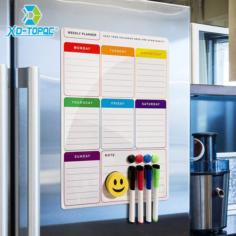 A3 Magnetic Weekly & Monthly Planner Whiteboard - Flexible Fridge Message & Drawing Board (11.7 x 16.5 in / 29.7 x 42 cm)