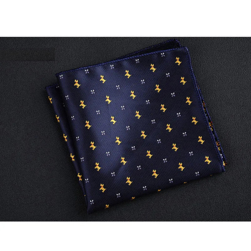 Men's Polyester Pocket Square Handkerchief Polka Dot Striped Floral Print 9 x 9 in (23 x 23 cm)