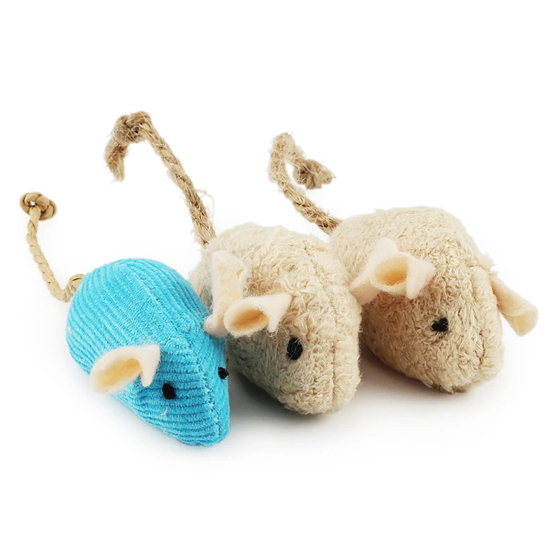 6-Pack Catnip Plush Mouse Toys for Cats & Kittens, 2.2 in (5.5 cm) Interactive Catnip Mice – Mixed Colors