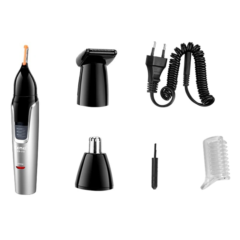 3-in-1 Rechargeable Nose & Ear Hair Trimmer — Micro Shaver, Beard & Eyebrow Grooming Kit for Men & Women (Cordless, 40-Min Run Time)