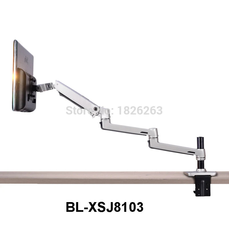 Ultra-Long Arm Full-Motion Aluminum Monitor Mount — Table Clamp & Grommet, VESA 75/100mm, Fits 15–38 in (38–97 cm), Supports 3–8 kg (6.6–17.6 lb)