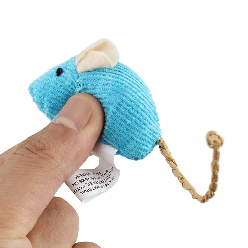6-Pack Catnip Plush Mouse Toys for Kittens, Mixed Colors, 2.2 in (5.5 cm)