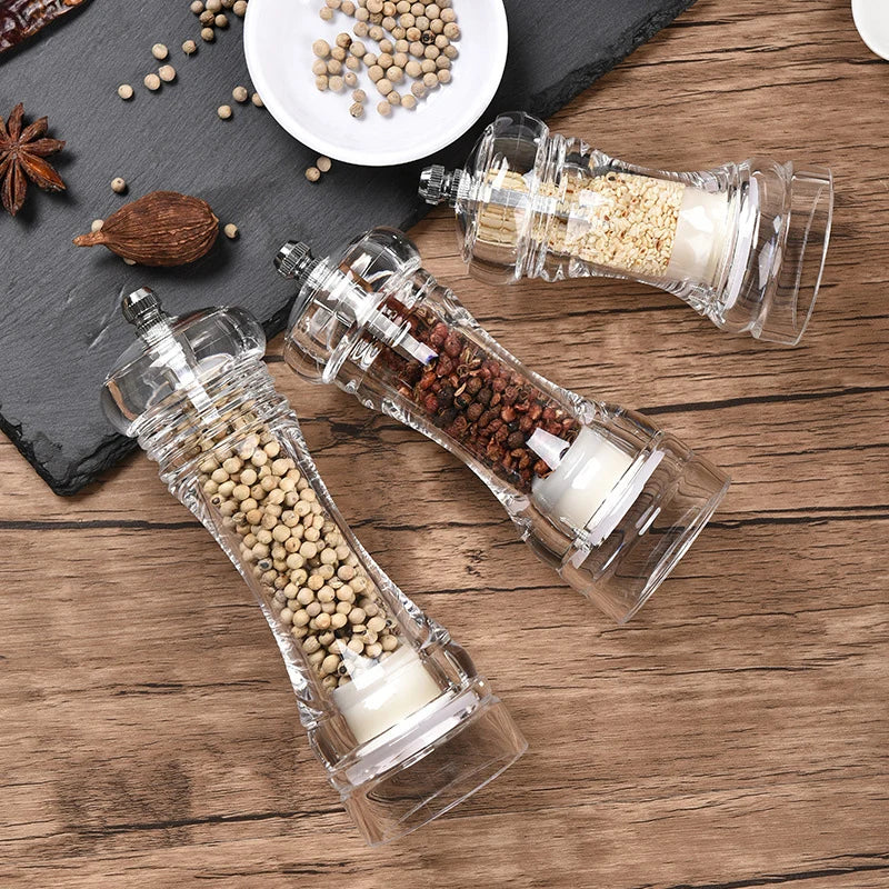 Acrylic Pepper Grinder with Ceramic Rotor – Adjustable Coarseness Salt & Pepper Mill