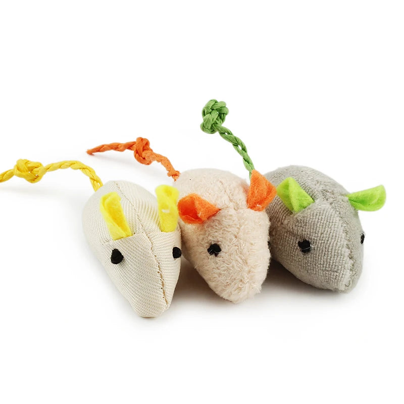 6-Pack Catnip Plush Mouse Toys for Kittens, Mixed Colors, 2.2 in (5.5 cm)