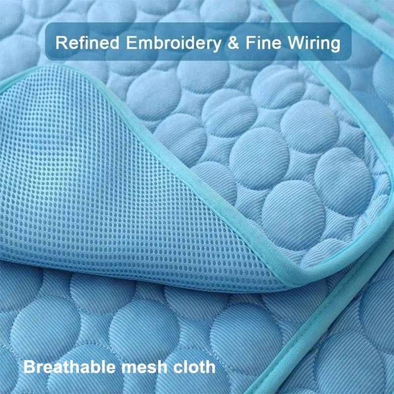 Cooling Pet Mat for Dogs & Cats – Breathable Washable Summer Pad, Multiple Sizes XS–XXL (40x30–150x100 cm | 15.7x11.8–59.1x39.4 in)