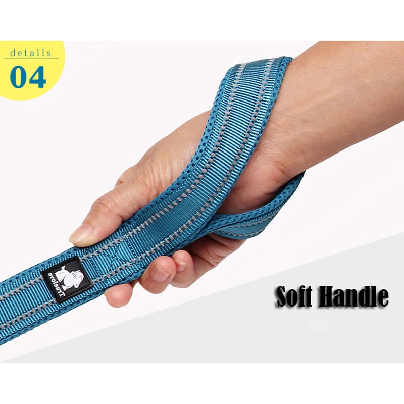 Soft Padded Mesh Reflective Dog Leash for Walking & Training — 110 cm (43.3 in) — 11 Colors