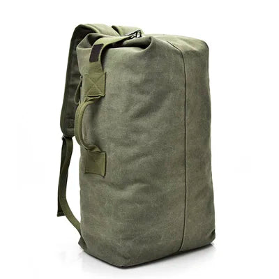 Men's Canvas Travel Backpack - Large Capacity 20-35L Mountaineering Shoulder Bag with Multiple Pockets
