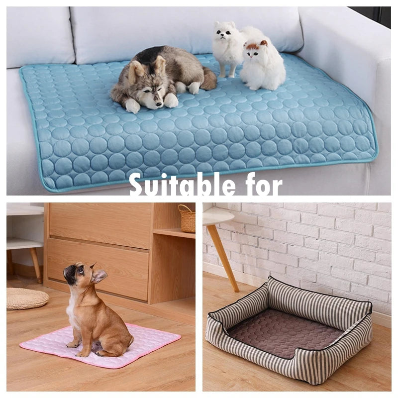 Cooling Pet Mat for Dogs & Cats – Breathable Washable Summer Pad, Multiple Sizes XS–XXL (40x30–150x100 cm | 15.7x11.8–59.1x39.4 in)