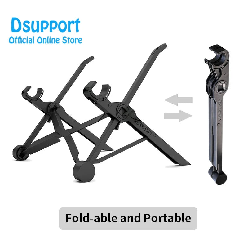 Folding Adjustable Laptop Stand — Ergonomic Lapdesk for 11.2–17 in (28.5–43.2 cm) Laptops, Lightweight Portable Notebook Riser for Office & Home