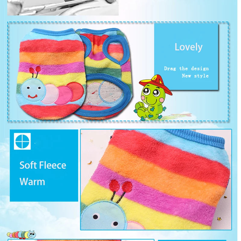 Warm Winter Puffer Vest for Small Dogs & Cats — Soft Fleece Flannel Puppy Sweater (XXS-XL)