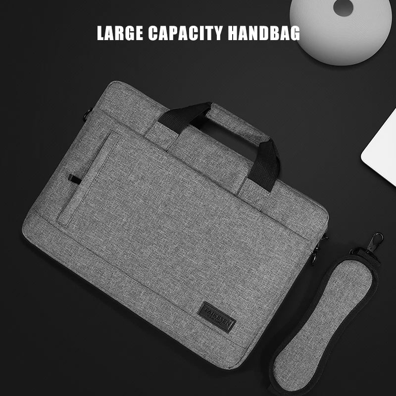 Canvas Laptop Sleeve Briefcase – Zippered Shoulder Handbag for 13.3, 14, 15, 15.6 & 17 Inch Laptops
