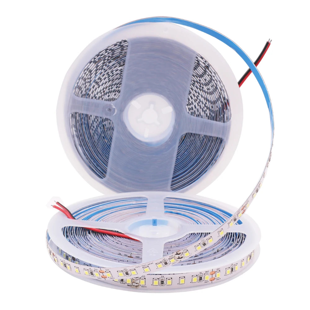 SMD2835 LED Strip Light 12V/24V – 5m/10m/15m/20m Tape, 60/120/240/480 LEDs/m, Warm/Natural/Cold White, IP21/IP65