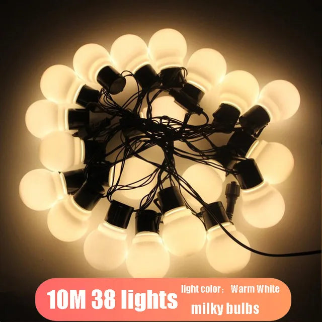 LED Globe String Lights 6m/10m (20/38 Bulbs) Waterproof Outdoor White/Warm White - Wedding Party Garden Christmas