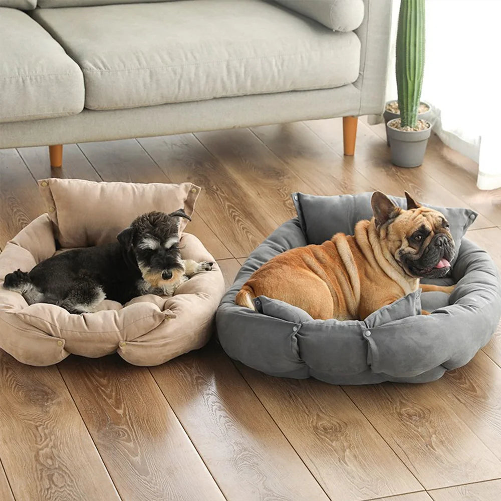 3-in-1 Pet Bed Mat Washable Soft Cotton Dog & Cat Bed Cushion for Small to Medium Pets
