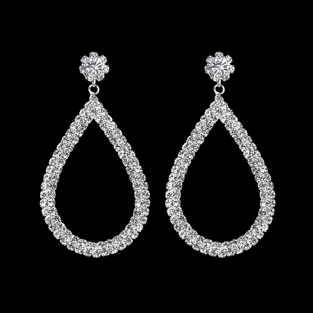 Gold Bridal Drop Earrings with Simulated Pearls & Crystal Rhinestones — 6 cm (2.36 in) Dangle Statement Earrings for Wedding & Bridesmaids
