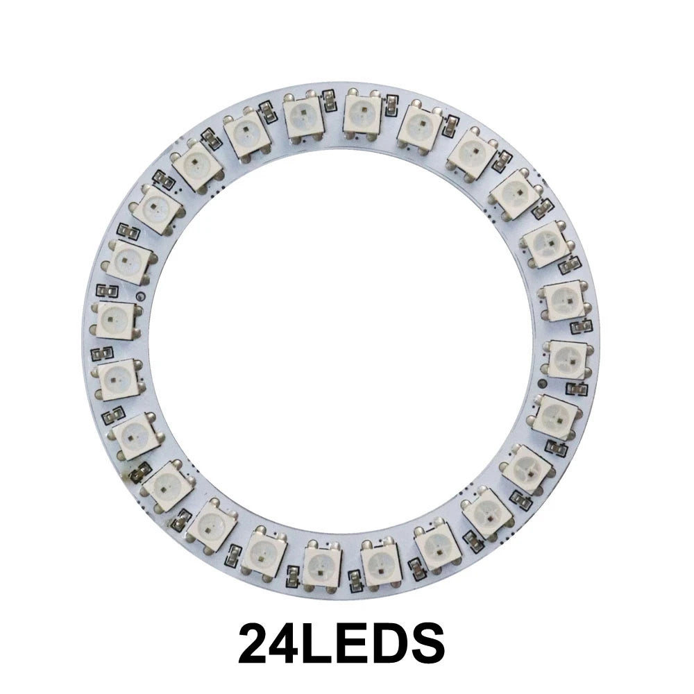 WS2812B RGB LED Pixel Ring - Individually Addressable 8/16/24/35/45-LED DC 5V