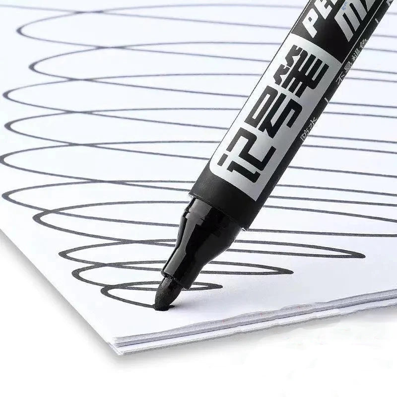 Permanent Paint Marker Pens 3/9-Pack – Waterproof Black Oil-Based, Quick-Drying for Tire, Metal, Glass, Plastic