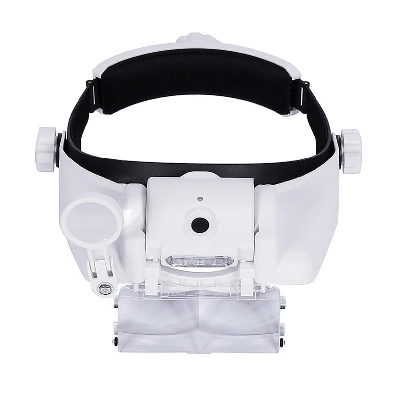 USB Rechargeable LED Headband Magnifier Glasses Loupe for Watchmaker & Jewelry Repair 1.5x-8x (Stackable to 15x)