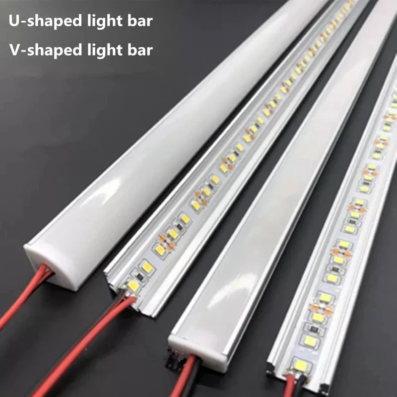 LED Aluminum Rigid Light Bar 0.5m (20 in) DC12V U/V-Shape 36×5730 SMD LEDs, Indoor Decorative Channel Lighting