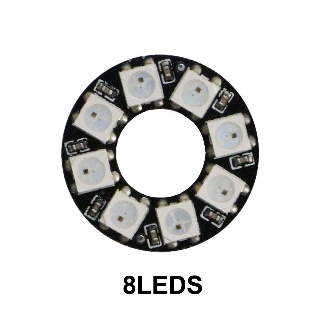 WS2812B RGB LED Pixel Ring - Individually Addressable 8/16/24/35/45-LED DC 5V