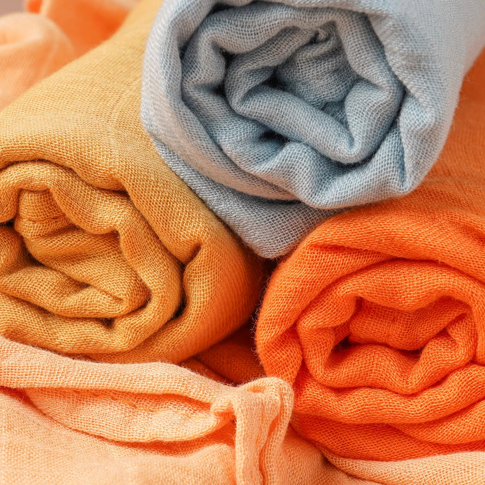 5-Pack Bamboo Cotton Muslin Baby Blankets & Burp Cloths 60 x 60 cm (23.6 x 23.6 in) Soft Breathable Multi-Functional