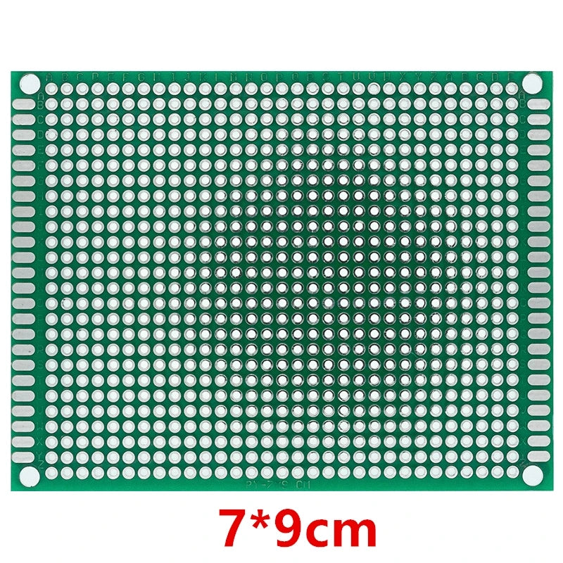 Double-Sided PCB Protoboard for DIY Electronics — Assorted Sizes 2x8cm to 9x15cm (0.8x3.1in to 3.5x5.9in)