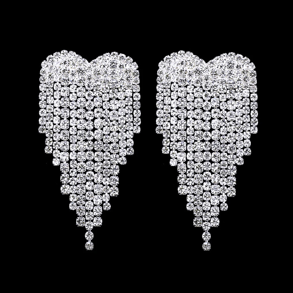 Gold Bridal Drop Earrings with Simulated Pearls & Crystal Rhinestones — 6 cm (2.36 in) Dangle Statement Earrings for Wedding & Bridesmaids