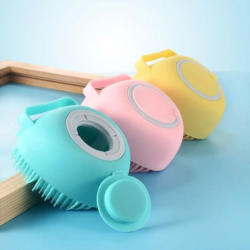 Silicone Shampoo & Bath Scrubber - Dual-Sided Body Massage Brush for Baby, Kids & Adults