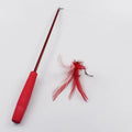 Interactive Cat Feather Teaser Wand - Retractable 15-38 in (37-100 cm) with 5 Refill Heads & Bell