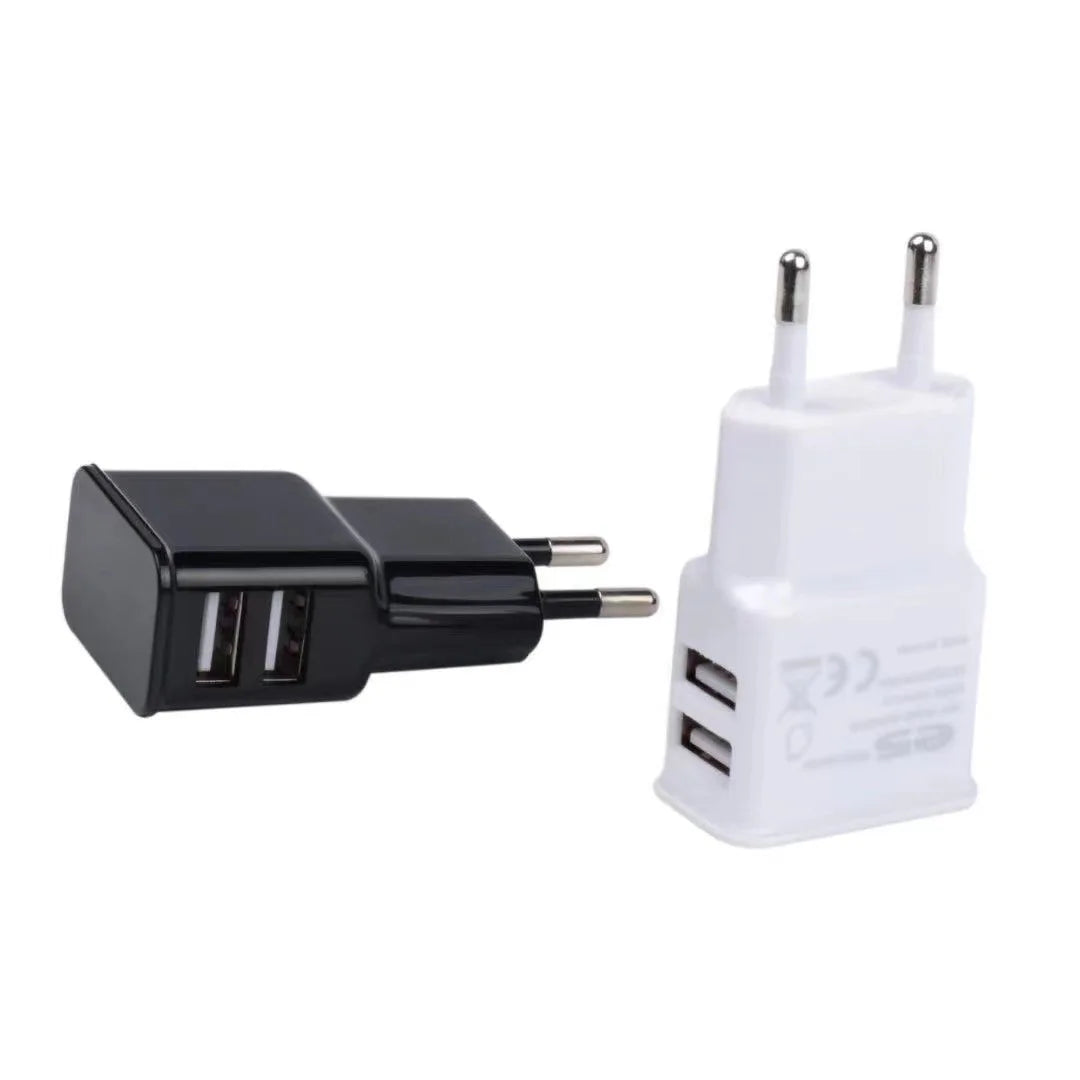 Universal 5V USB Power Adapter Charger — 1A/2A AC to DC 100–240V Converter with EU/US Plug Options