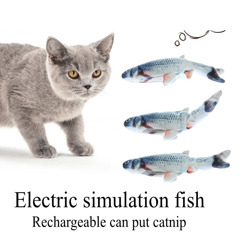 Interactive Dancing Fish Cat Toy - Plush Simulation with Catnip Pocket, Funny Pet Toy for Cats