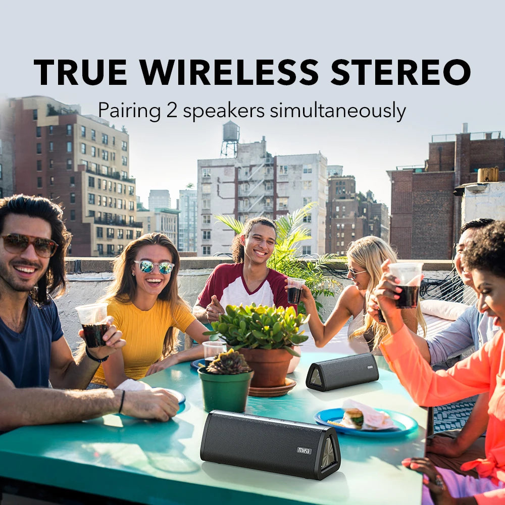 Portable Bluetooth Speaker 20W 360° Stereo IPX7 Waterproof Bluetooth 5.0 — Graffiti Design, MicroSD & AUX, Hands-Free Calls