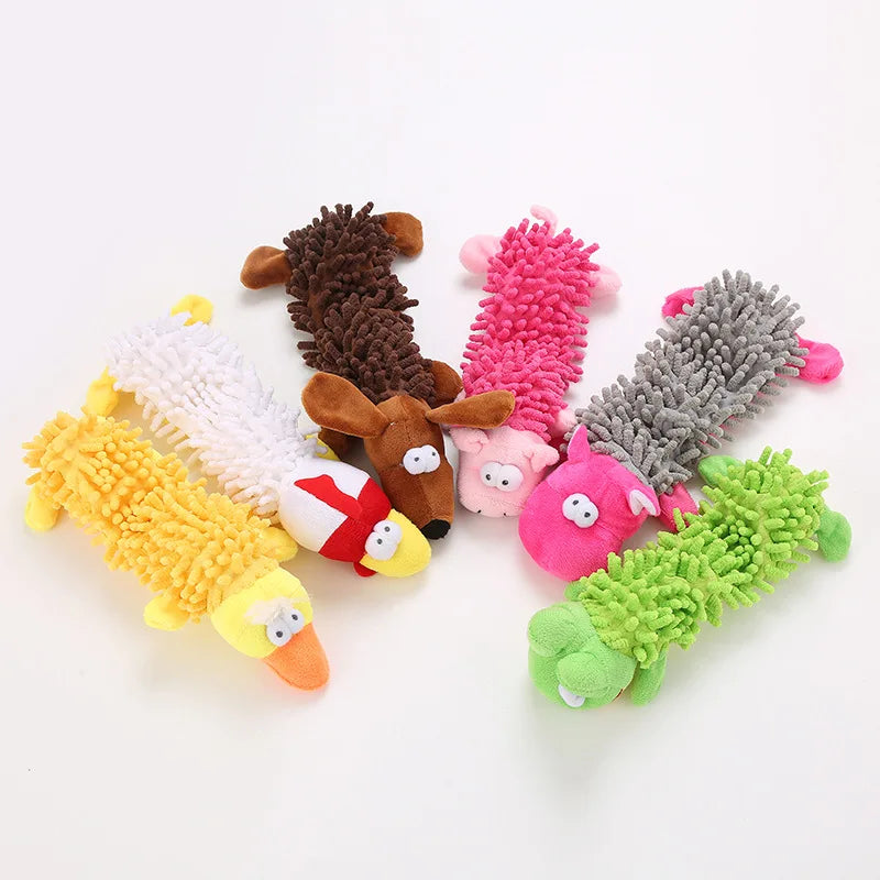 Durable Plush Squeaky Dog Chew Toy for Small Dogs, Animal Shape Puppy Toy for Chihuahua Yorkie Bichon